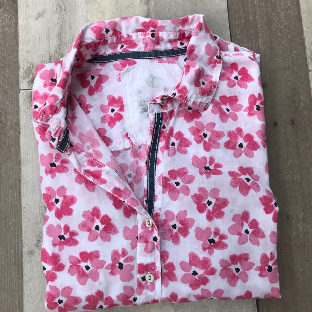 Button Down Cotton Floral Blouse by Cino